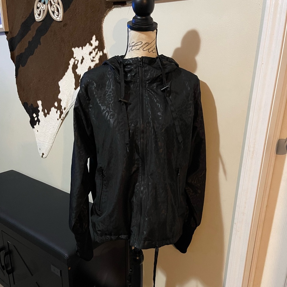 ZYIA Black Leopard Bomber Jacket
